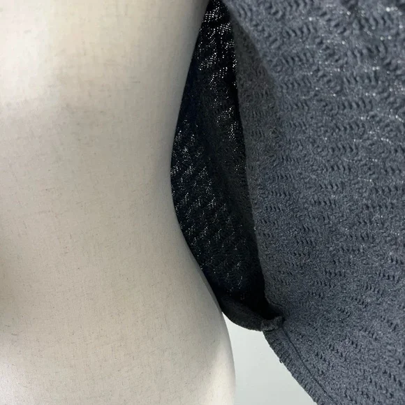 Rabbit Hair Blend Cocoon Chevron Knit Boho Open Front Cardigan Sweater - Picture 11 of 12